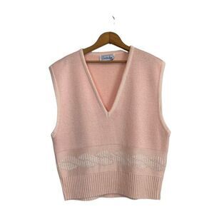 Leslie Fay pink vintage sweater vest